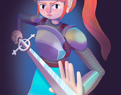 Illustration of a heroine with a sword
