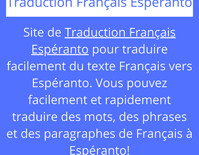 Traduction Français Espéranto