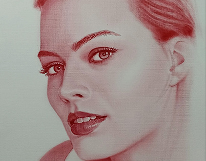 Margot Robbie A4 oilpaint drybrush
