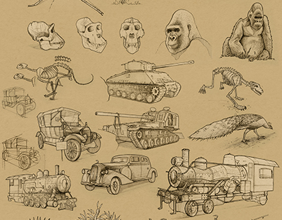 Ink Illustrations - From Bugs to Tanks