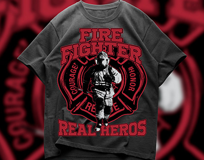 Vintage fire fighter unique t-shirt design