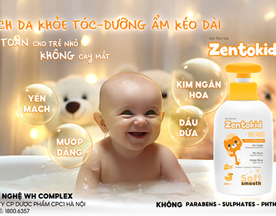 Zentokid Poster/ sữa tắm em bé