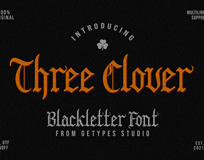 FREE | Three Clover - Blackletter Font