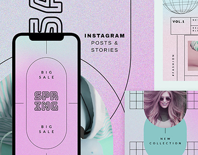 Retro Gradient IG Post & Story Themes By CreativeFolks