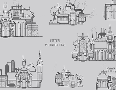 Steampunk Potion Shop "Fort Eel" - 2D Concept