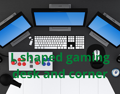 L shaped gaming desk and corner