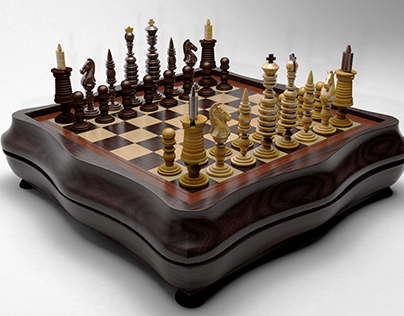 The old English chess XIX century style "Barleykorn"
