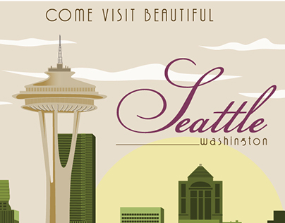 Vintage Travel Poster • Seattle, WA