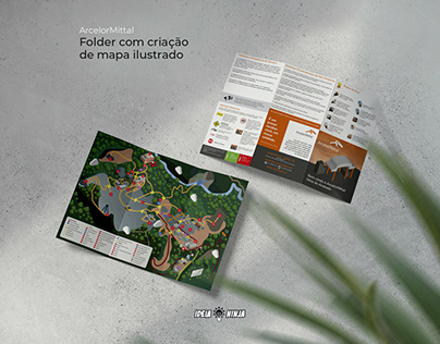 Folder com criação de mapa ilustrado - ArcelorMittal