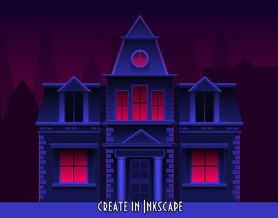 In this SpeedArt we draw Old night house in Inkscape