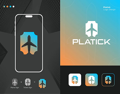 Platick, Ticket, Software, Travel, Company Logo Design