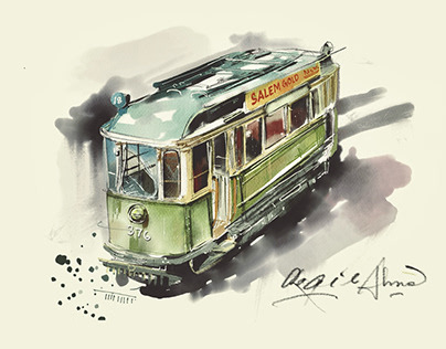 Watercolor train