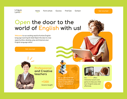 Lingua Land website - English language school page