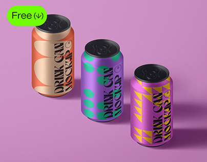 😍 Free drink can mockup