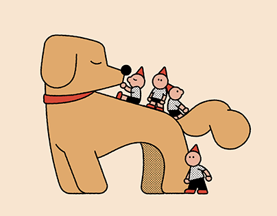 Dog and little people
