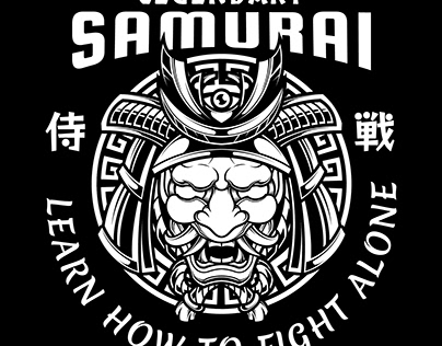 Samurai Oni Mask Vector Illustration | Design Available