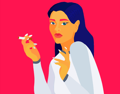 Girl with a cigarette. Gif