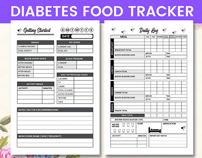 Diabetes Food Tracker Logbook