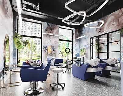 Beauty salon in a modern style, 115m2