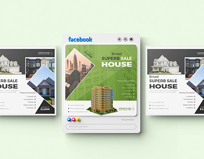 social media real estate post design template.