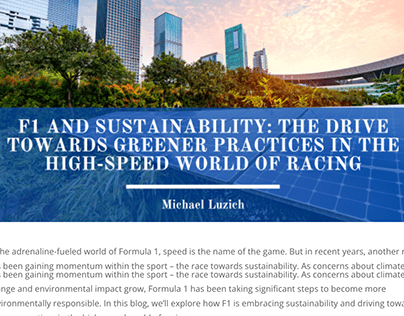 F1 and Sustainability