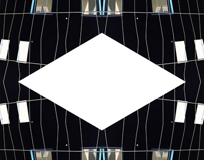 Motif géométrique Logo losange blanc sur fond noir