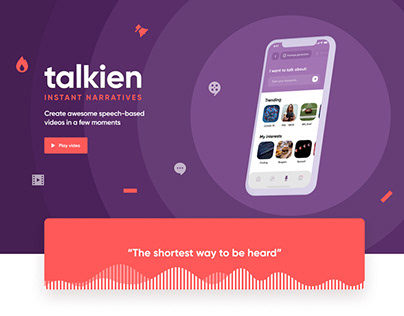 Talkien start-up — App and Landing design