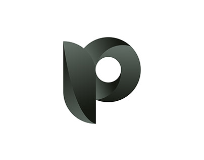 P Latter with leaf logo design