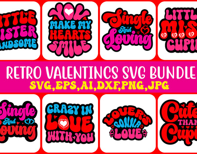 Retro Valentines SVG Bundle