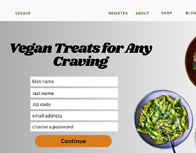 vegan dishes landing page