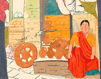 Kumbharwada -Potters' Colony Illustration