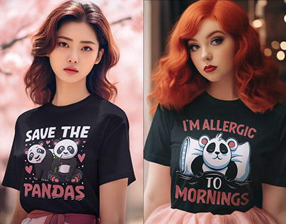 Panda T-shirt Design, Typography T-Shirt Design.