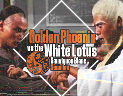 Golden Phoenix vs the White Lotus — Wine Label Series