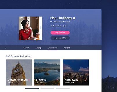 Daily UI #006 - travel website profile page