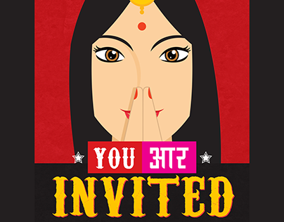 Nitin & Vidya Neon Wedding Invitation (You Are Invited)