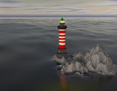3D моделинг маяк в море
