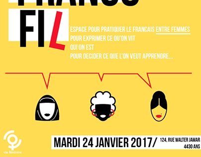 Affiche "vie féminine" : Les Causeries Franco - Fil