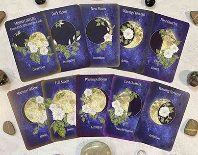 Moonflowers Moon Phases Affirmation Cards
