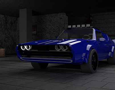 Dodge 3D model using in maya