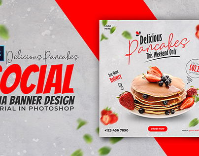 How to Design Pancakes Social Media Banner