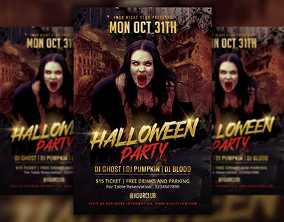 Halloween Horror Night Party Flyer Template