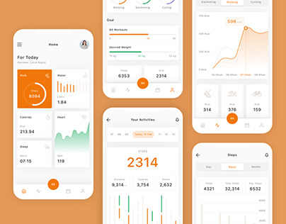 Health & Activity Tracking Mobile App UI Kit