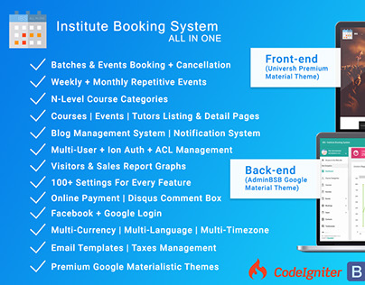 Institute Booking System - All In One Booking Website