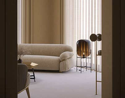 Caramél - Sofa & Floor Lamp