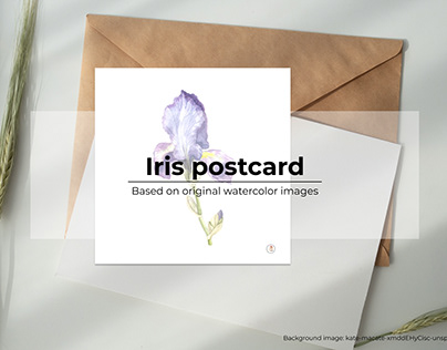 Floral cards. Iris postcards