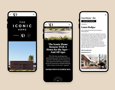 Architectural Digest Iconic Home website for 2023