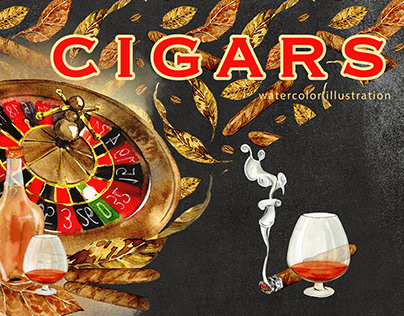 Cigars in watercolor