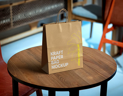 Free Kraft Paper Bag Mockup