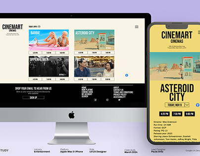 Cinemart Cinemas Desktop and Mobile Website