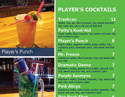 Player's Sports Bar Cocktail Menu